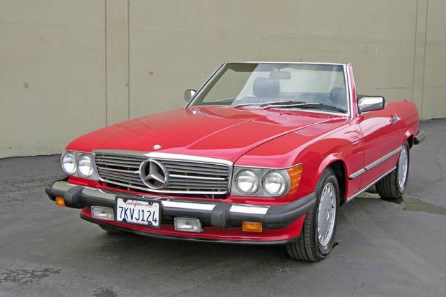1987 mercedes 560sl signal red over black! investment grade car! show stopper!