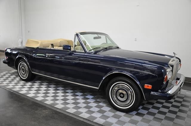 1987 rolls royce corniche ii in royal blue w/beige leather int only 18700 miles
