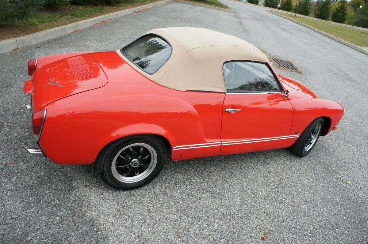 karmann ghia convertible 4 speed/discbrakes /exhaust /150 photos below fun car!