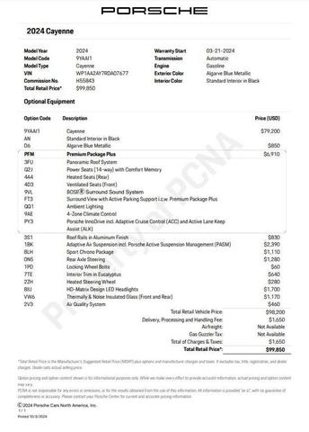 2024 porsche cayenne base
