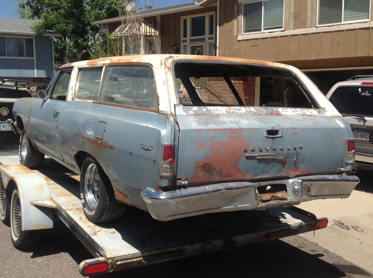 1964 chevelle 300 malibu wagon 2 door project original v-8 rare manual