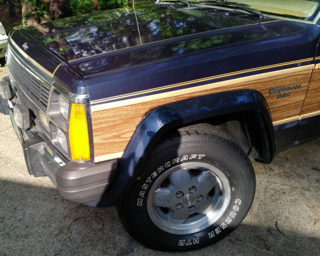 1990 jeep wagoneer limited, blue/sand, final year, 4x4 xj wagoneer