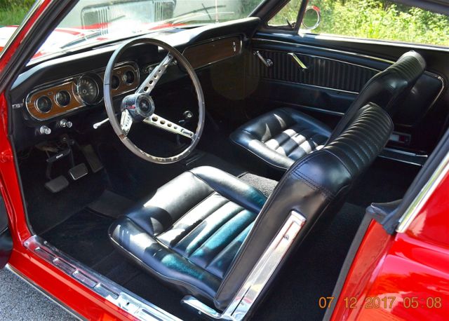1965 mustang fastback a-code 289 4spd solid beautiful red black pony interior