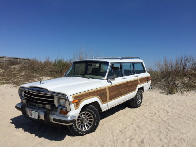 1991 jeep grand wagoneer 4x4 final edition white/tan