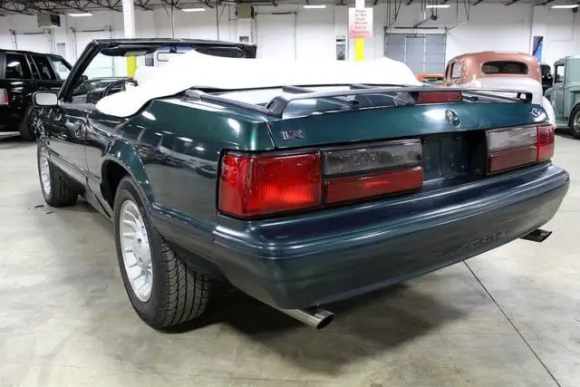 1990 ford mustang lx 5.0 52892 miles 7 up green convertible 5.0 liter v8 4 speed