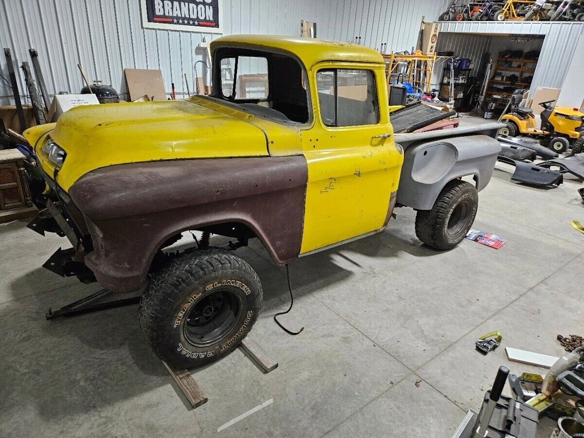 1957 gmc 100 pickup yellow 4wd automatic