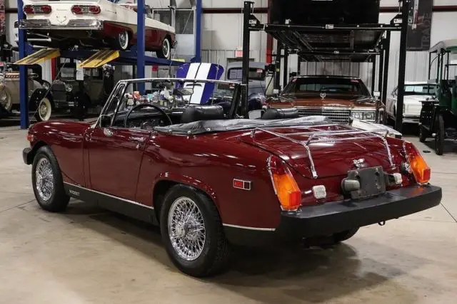 1975 mg midget 52984 miles dark red convertible 1493cc 4 cylinder 4 speed manua