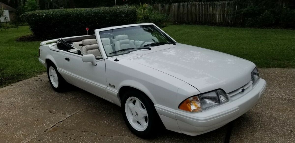 1-1500 rare triple white 1993 mustang 5.0 lx convertible 44k miles 1 per dealer