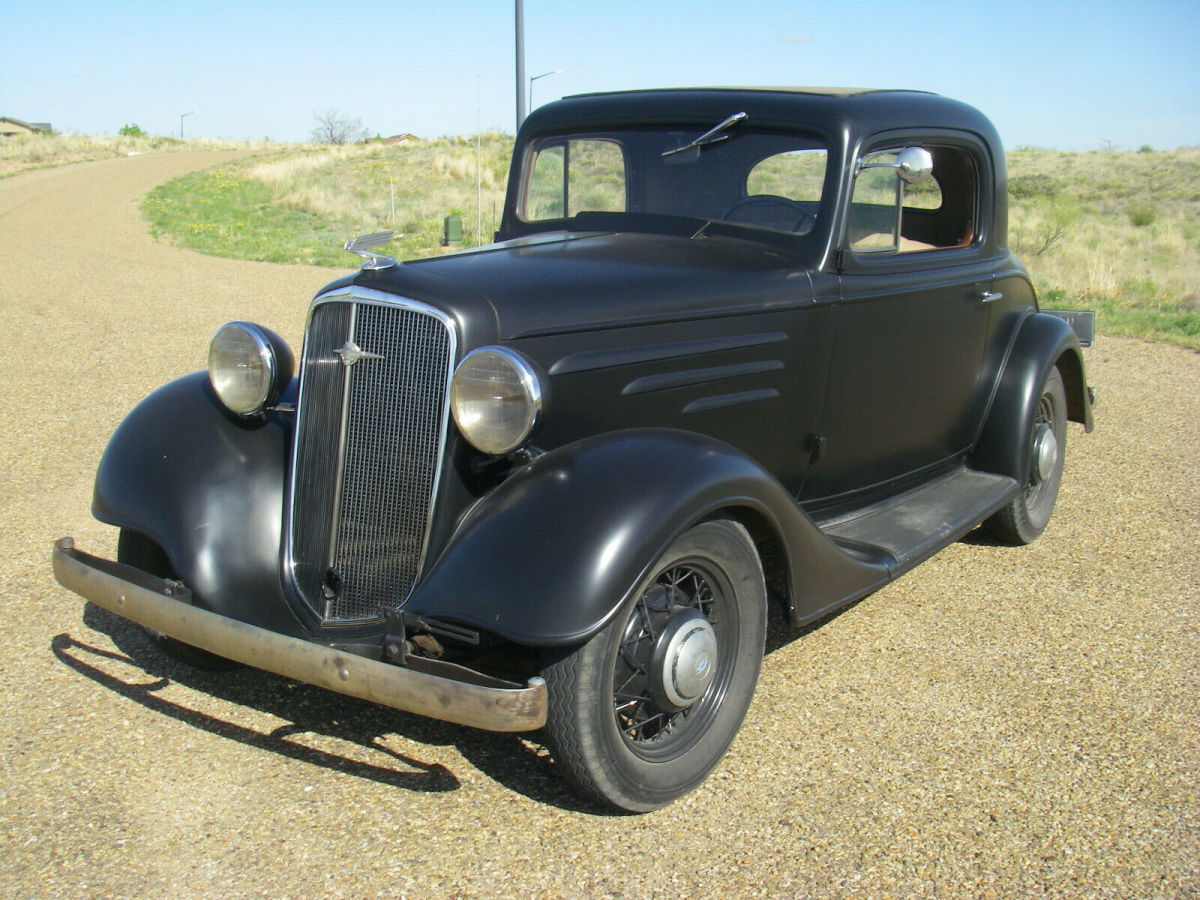 1935 chevy 3 window coupe barn find