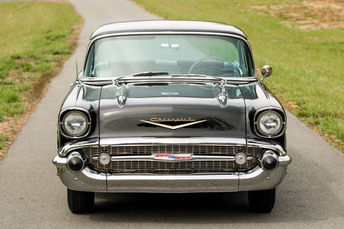 repainted and refurbished 1957 chevrolet bel air sport coupe in poolesville, maryland
