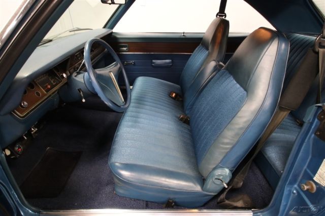 classic vintage blue black vinyl top mopar muscle power edelbrock chrome 1974