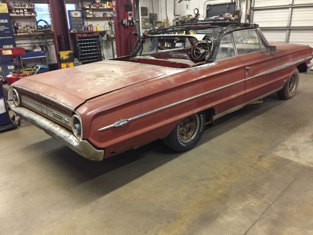 1964 ford galaxie 500 xl convertible 390 4v z-code 4-speed " barn find "