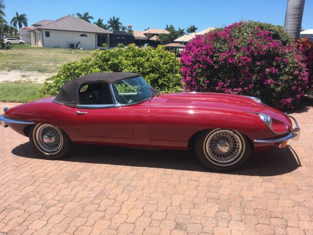 mint condition: 1969 cherry red jaguar xke convertible 79 k (many new parts)
