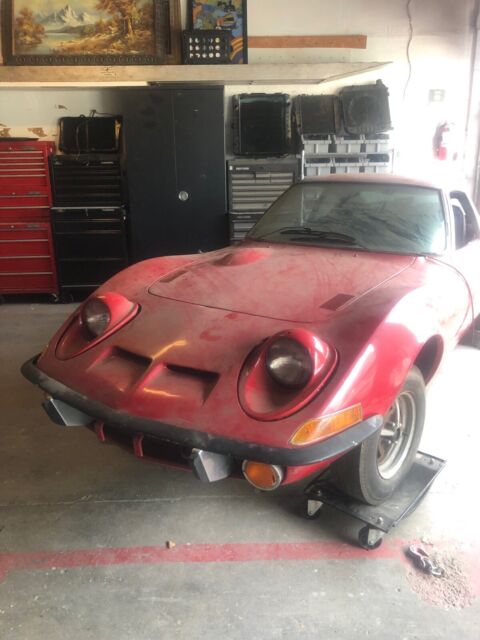1973 opel gt coupe red rwd manual
