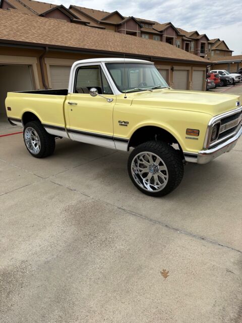 1970 chevrolet k-10 pickup yellow 4wd automatic deluxe