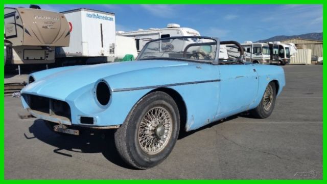 1964 mgb 2 seater roadster. orig iris blue/navy/wire whls. for resto. no reserve