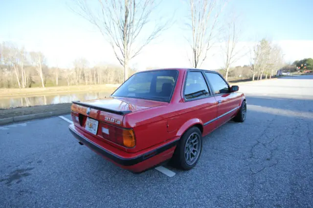 1991 bmw 318is e30 brilliant red 5 speed coupe complete maint history clean