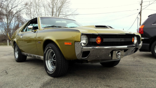 1970 amc amx - x code 390 go pack car- 4 speed rotisserie restoration