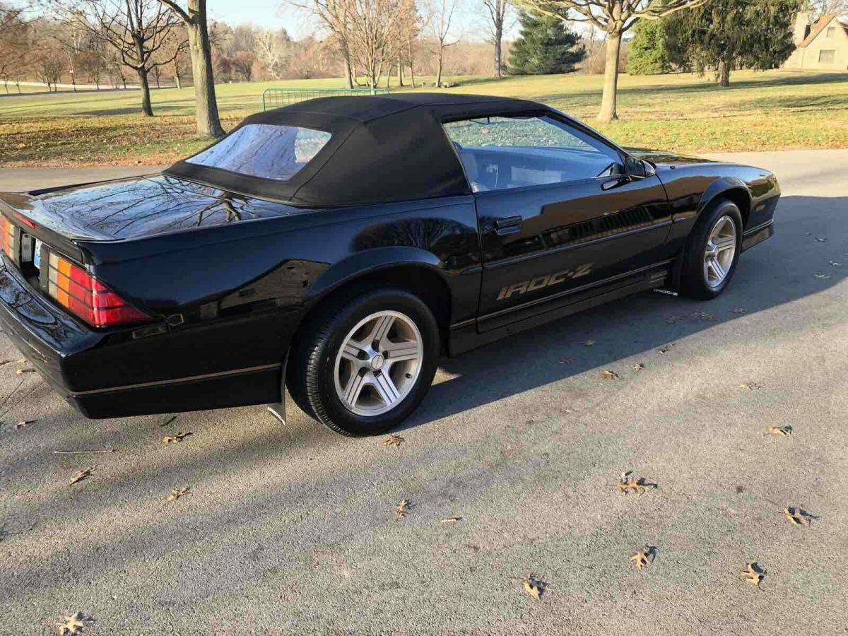 1988 chevrolet camaro iroc z28 convertible black rwd automatic