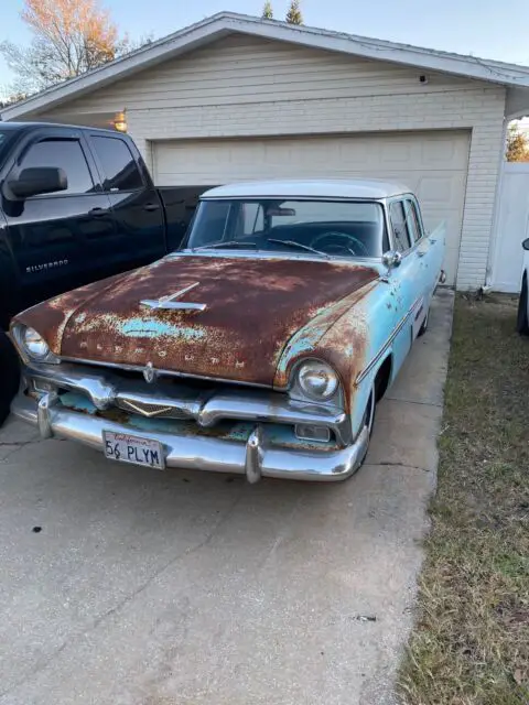 1956 plymouth belvedere sedan blue rwd automatic