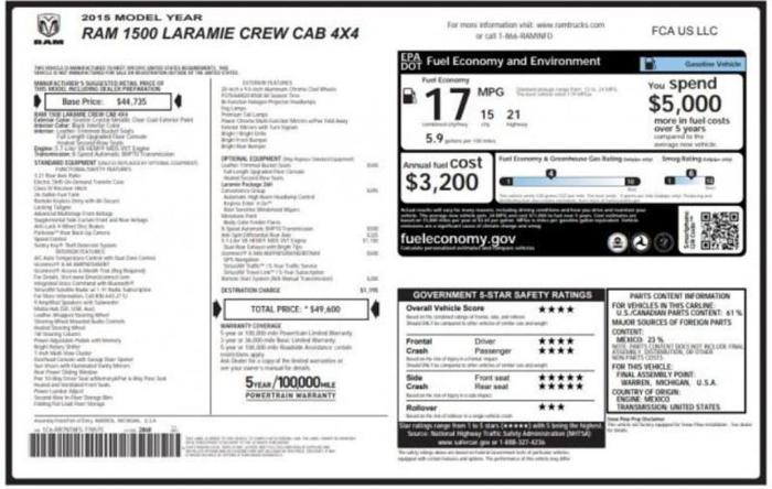 2015 ram ram pickup 1500 laramie 4x4 laramie 4dr crew cab 5.5 ft. sb pickup for sale in billings, montana