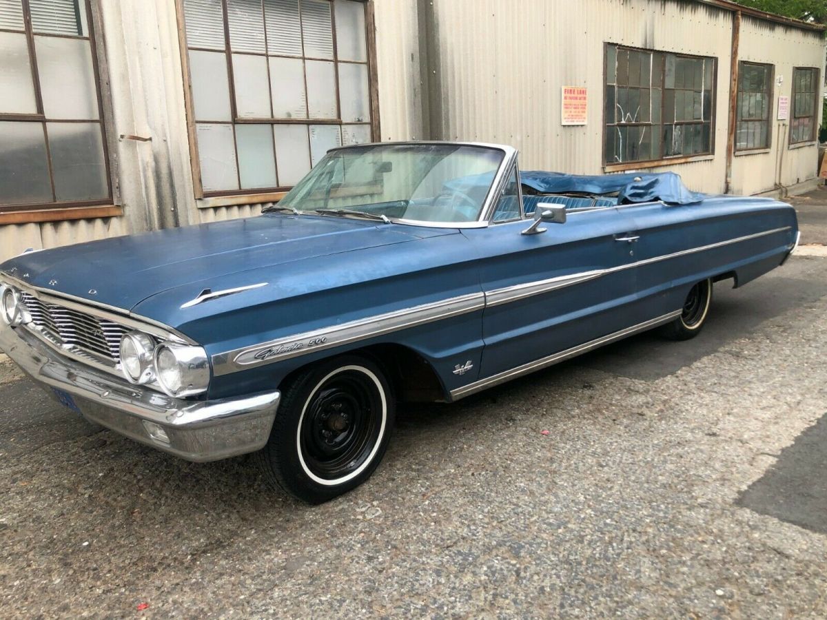 1964 ford galaxie 500 convertible z code thunderbird 390 no reserve barn find