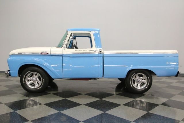 solid old ford pickup, 292ci motor, 3 speed manual, great color combo, cool!