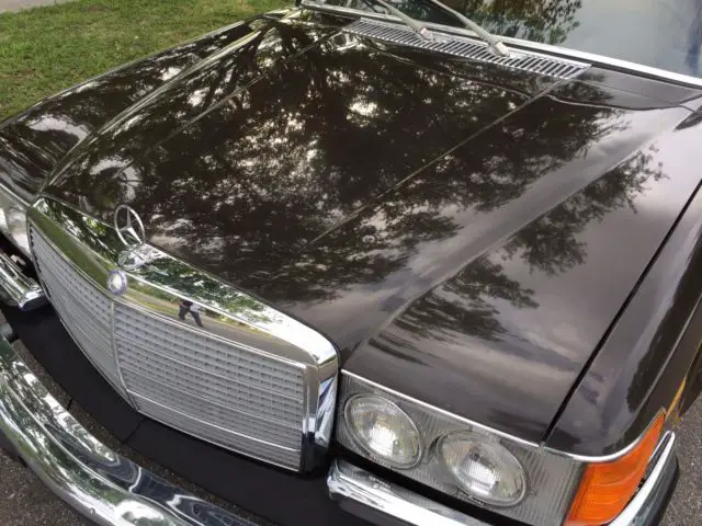 1975 mercedes 280s w116 in dark tobacco brown, 69k, a/c, becker europa, gorgeous