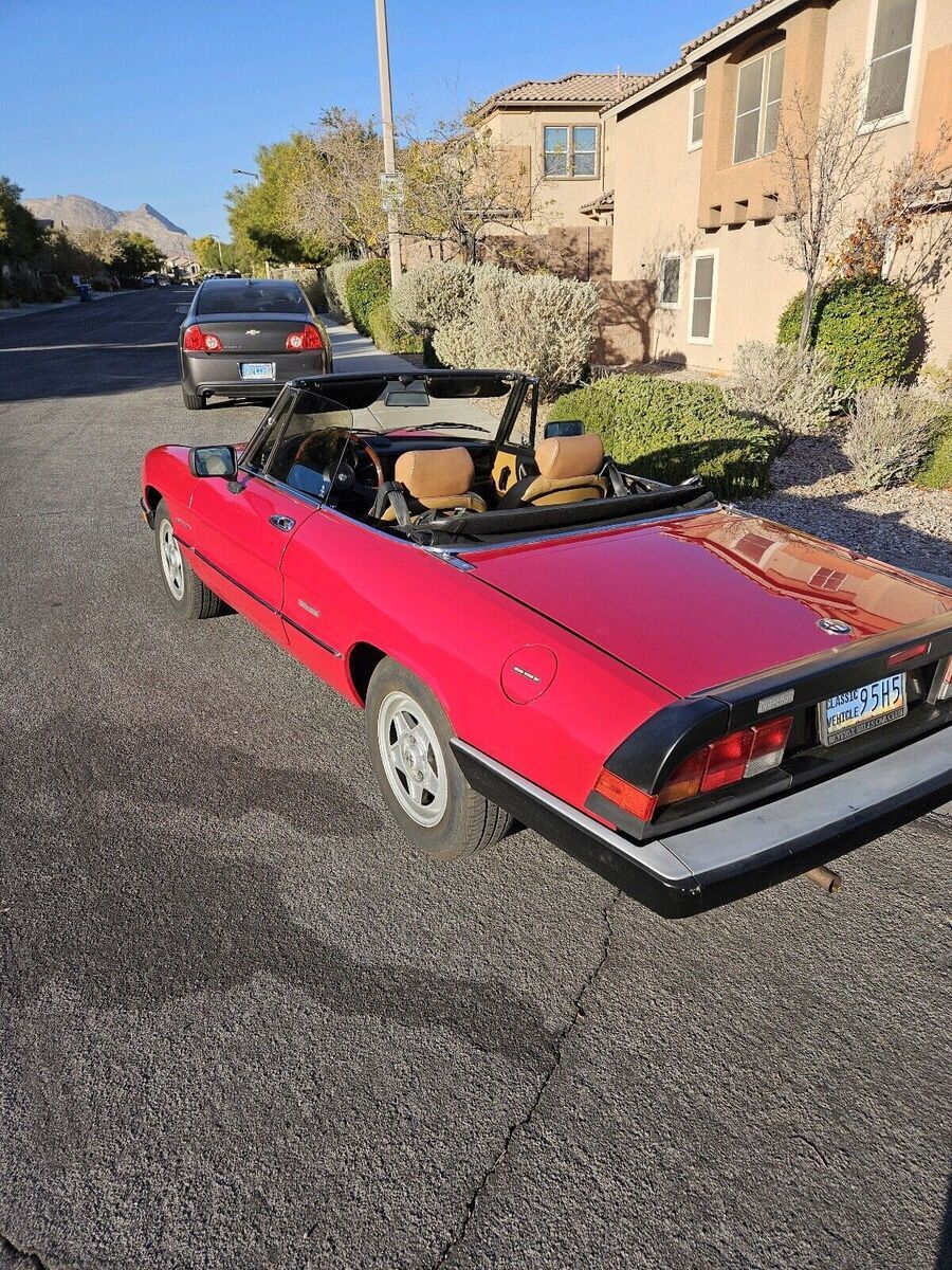 1989 alfa romeo spider convertible red rwd manual veloce