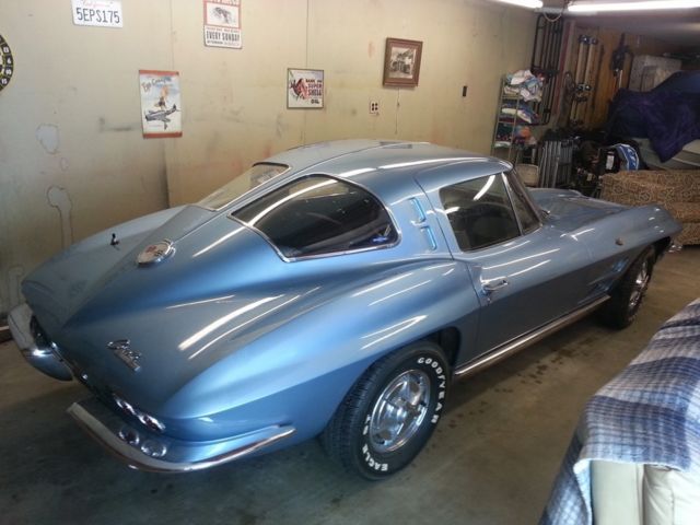corvette 1963 split window coupe stingray factory air low milage blue barn find