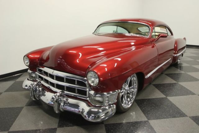 1949 cadillac series 62 coupe custom 509 miles deep red metallic hardtop 500 v8