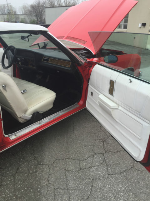 1975 chevrolet caprice classic convertible 2-door, red paint with white interior