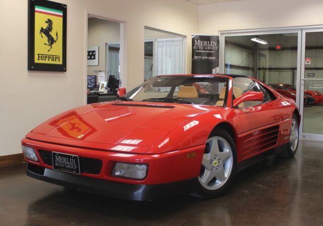 used 1991 ferrari 348 ts red targa 3.4l v8 dohc 16v 5-speed manual