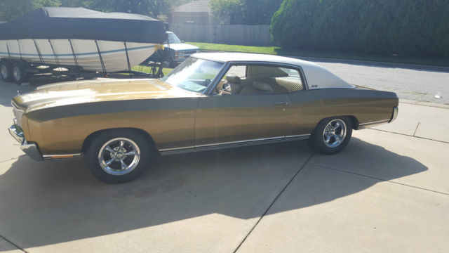 1970 chevrolet, chevy, monte carlo, 400, low miles, 2nd owner, champagne gold