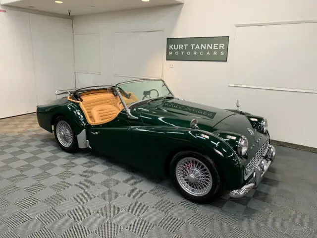 1959 triumph tr3a. 72-spoke wires. fog lamps. ground up frame-off restoration