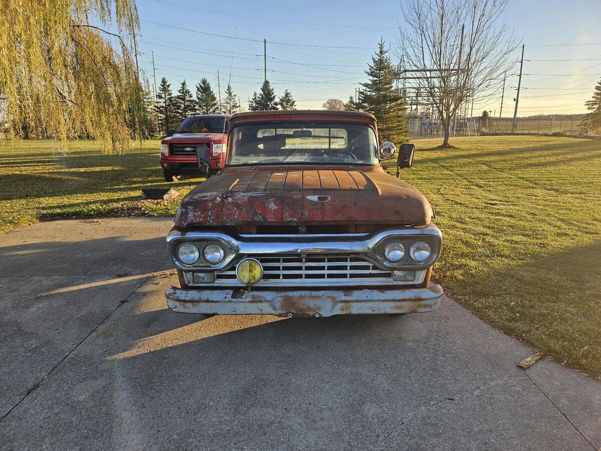 1960 ford f100 pickup red rwd automatic patina special