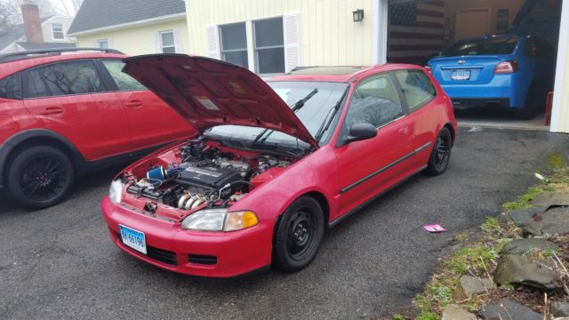 1992 honda civic si eg6 milano red hatchback sir2 b16a/civic type r s4c lsd