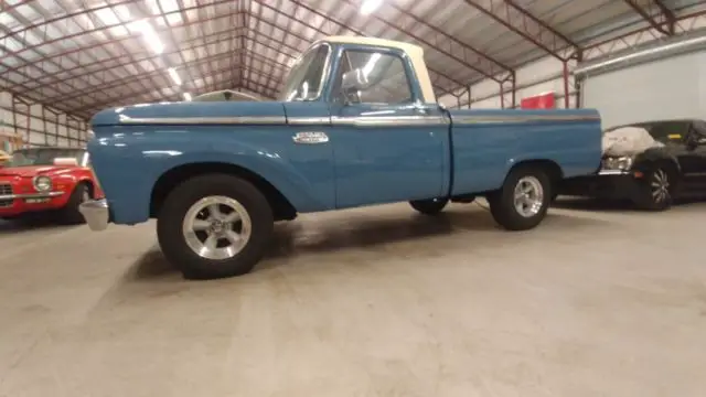 no reserve 1966 ford twin beam f100 truck v-8 estate short bed fun driving !!