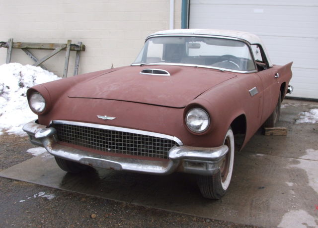1957 thunderbird dusk rose e code dual quad car for restoration