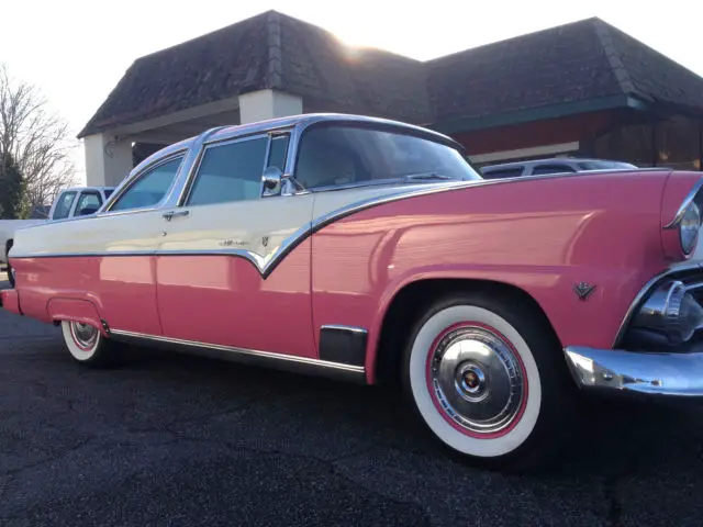1955 ford crown victoria pink and white