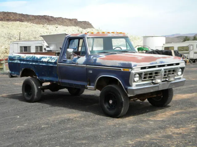 low reserve v8 4 speed 4" lift great patina runs/drives light rust project f-150