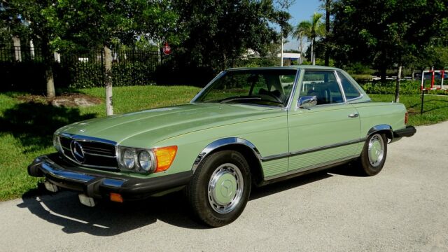 1975 mercedes benz 450sl roadster both tops low miles color coded green