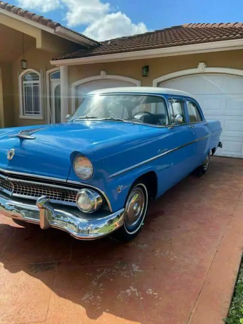 1955 ford customline sedan blue fwd automatic sedan