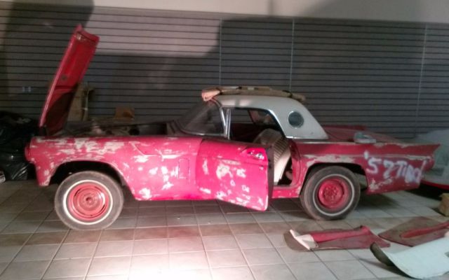 1957 ford thunderbird rolling chassis solid body with rebuilt motor no reserve!!