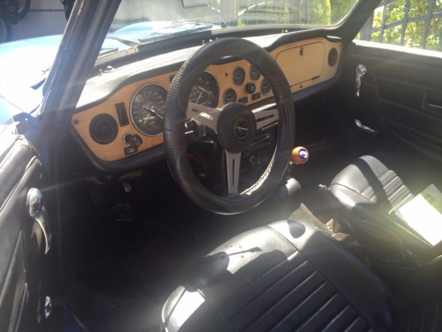 1974 triumph tr-6 convertible w/hardtop, british blue w/black, 4spd w/overdrive