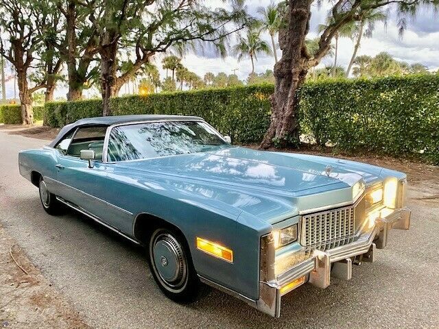 1976 cadillac eldorado convertible light blue with navy top