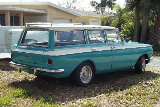 1962 amc rambler classic 6 custom station wagon "all original " turquise"