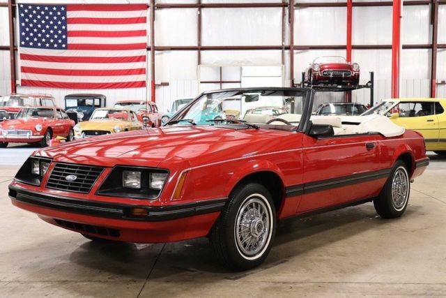 1983 ford mustang glx 37636 miles red convertible 3.8 liter v6 automatic