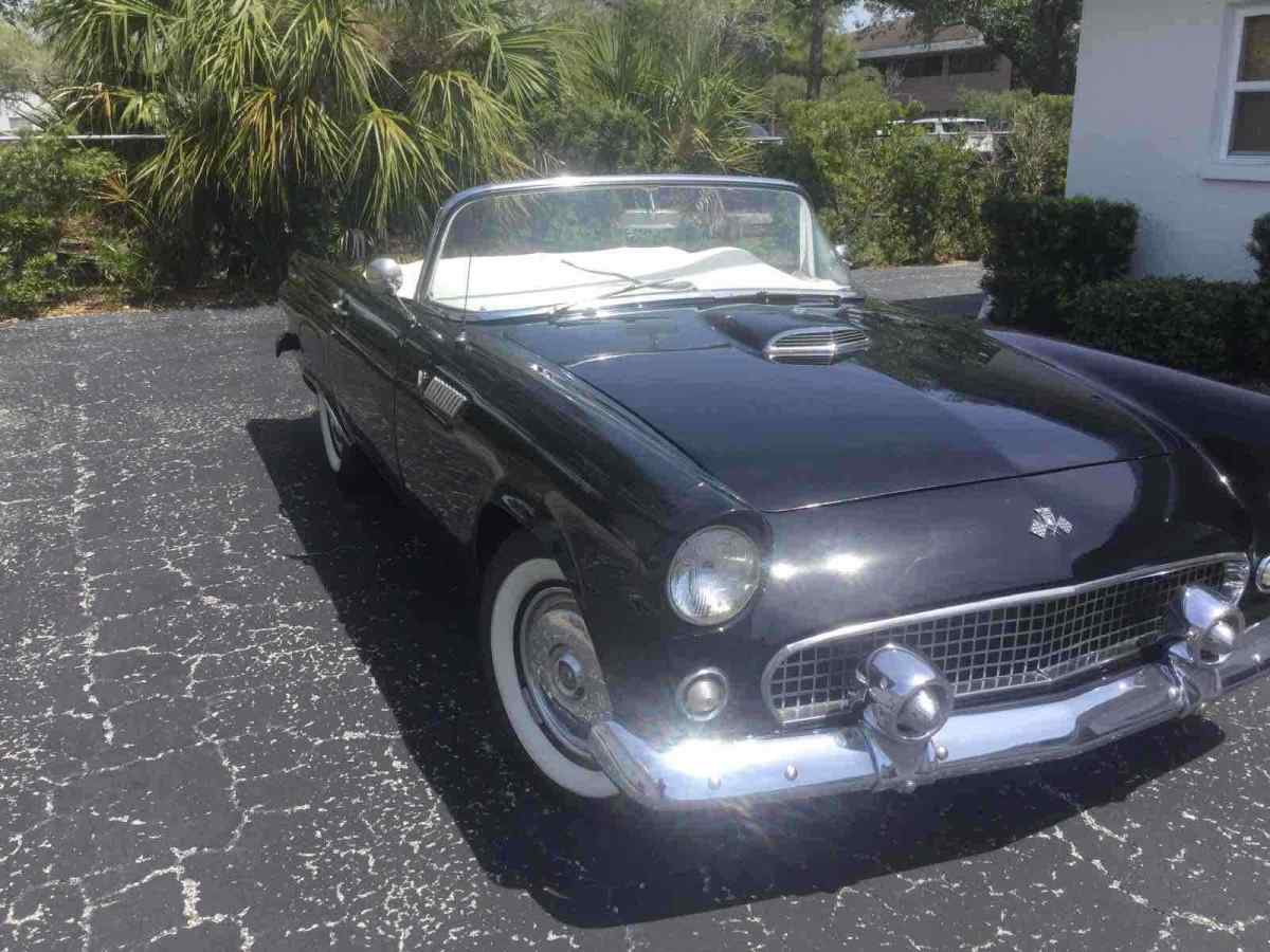 1955 ford thunderbird convertible black rwd automatic base