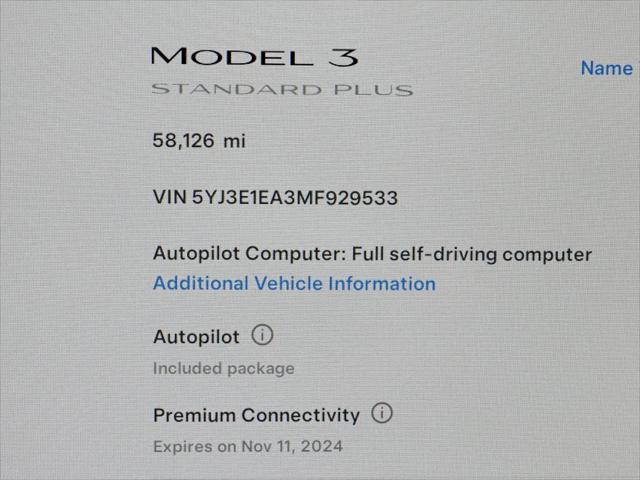 2021 tesla model 3 standard range plus